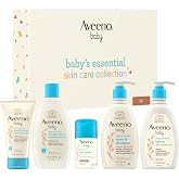 Aveeno Baby Essential Skincare Gift Set, 5-Piece Collection | Wash and Shampoo, Daily Moisture Body Lotion, Face Moisturizer, Newborn Wash and Baby Balm