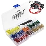 Fuse Assortment for RV or Car with Inline Holder, Color Coded Fuses for Easy Installation, Includes Puller Tool, Everything Automobiles