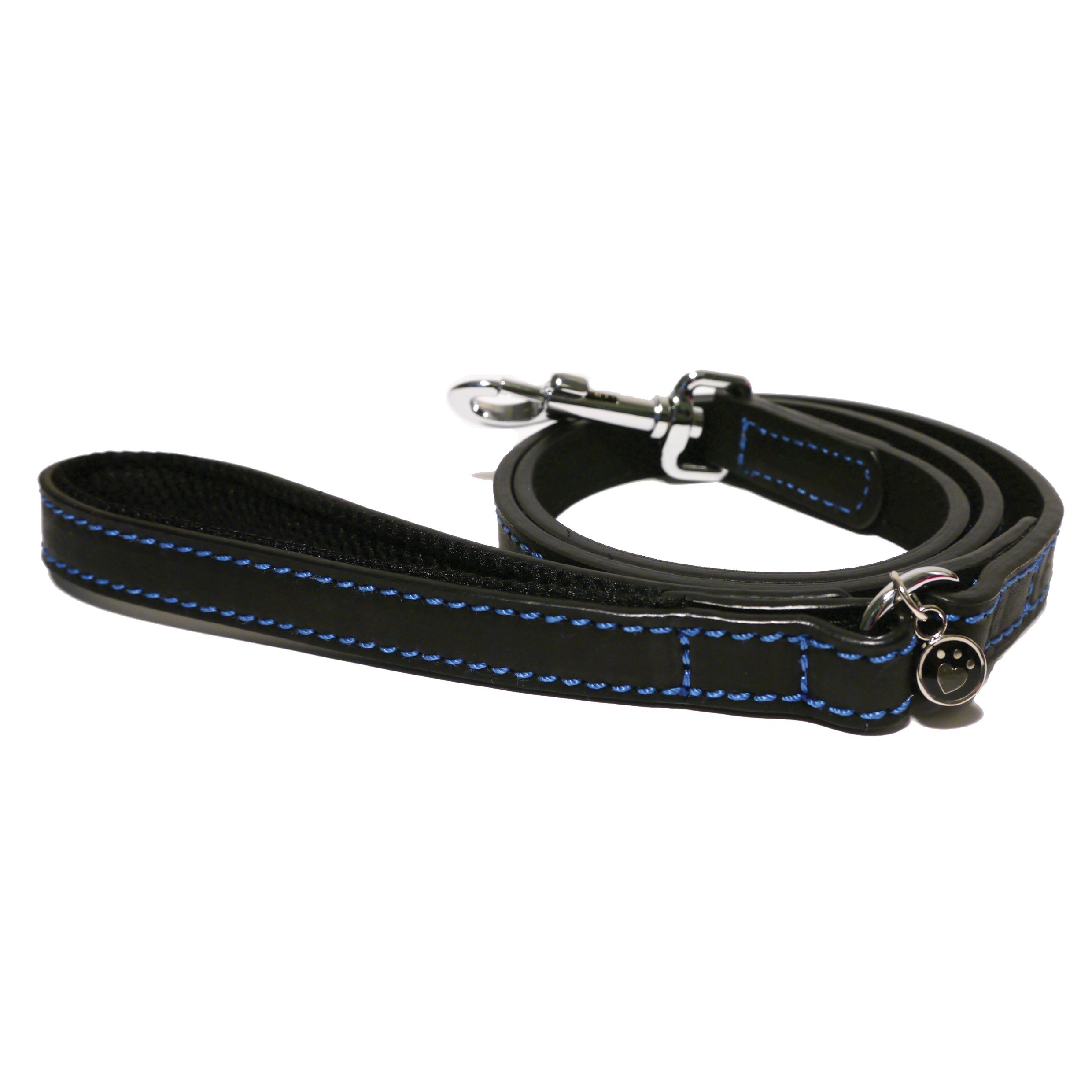 Rosewood Luxury Leather Dog Lead, 40 x 3/4-inch, Black