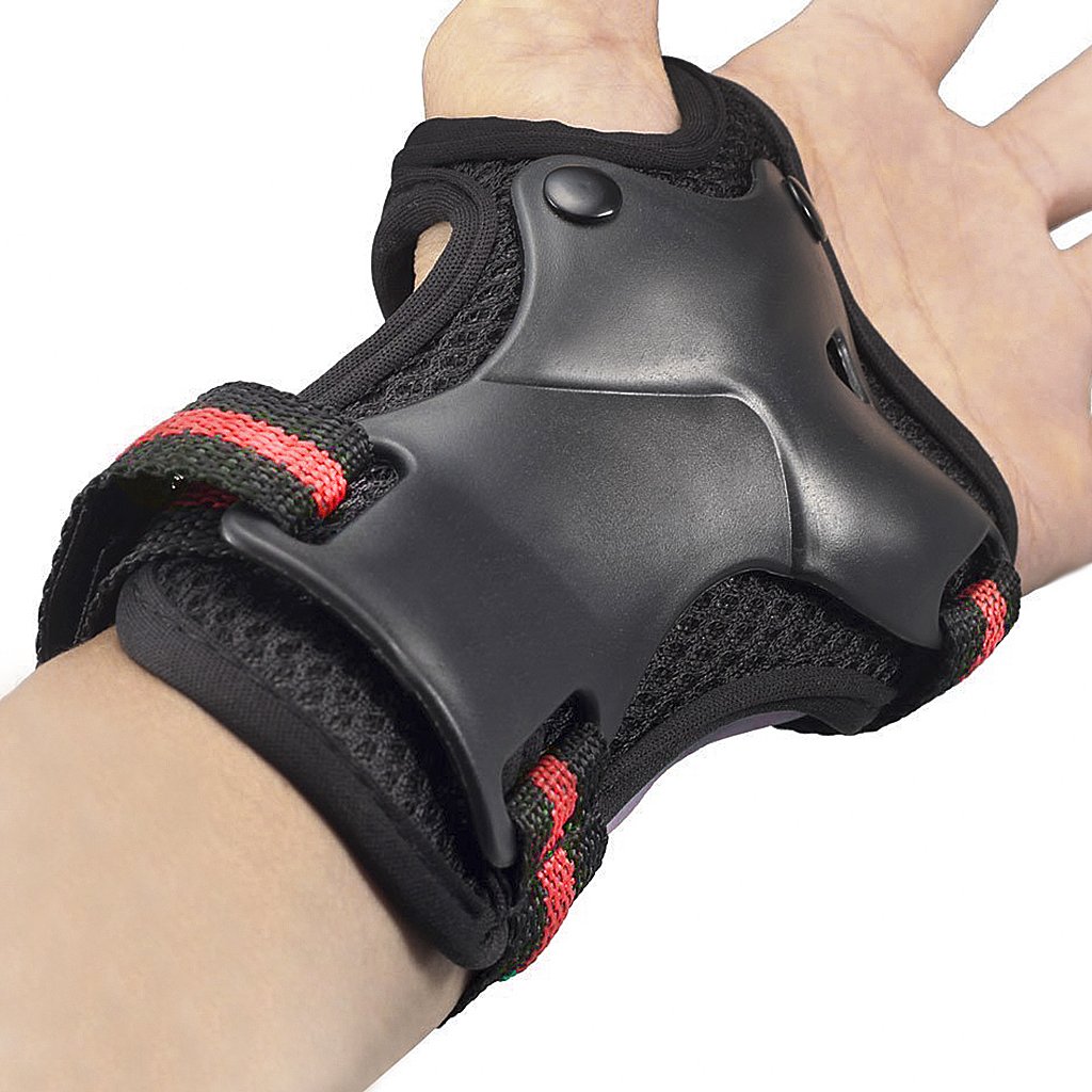 Men Women Adults Knee Elbow Wrist Braces Pads Set Reflective Adjustable