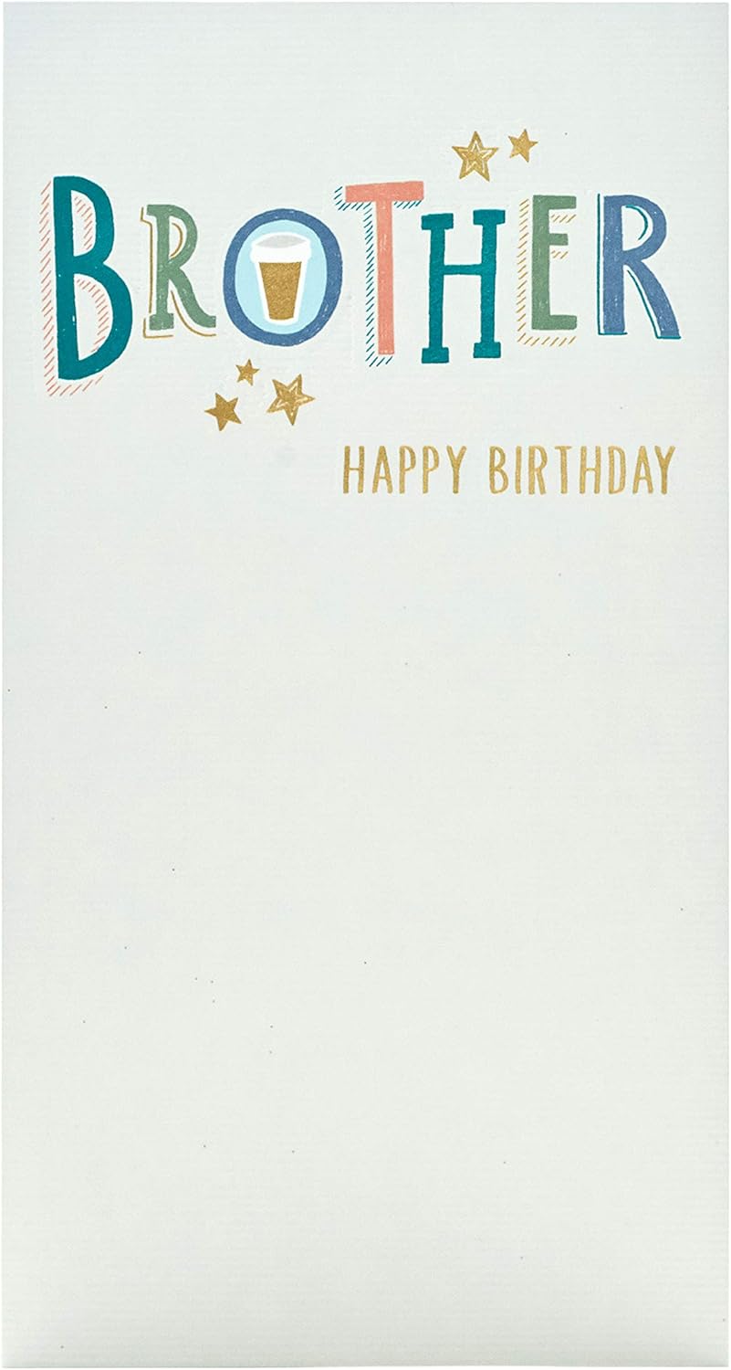 UK Greetings Brother Birthday Card - Birthday Card for Him - Beer Birthday Card, Green, 121 mm x 229 mm