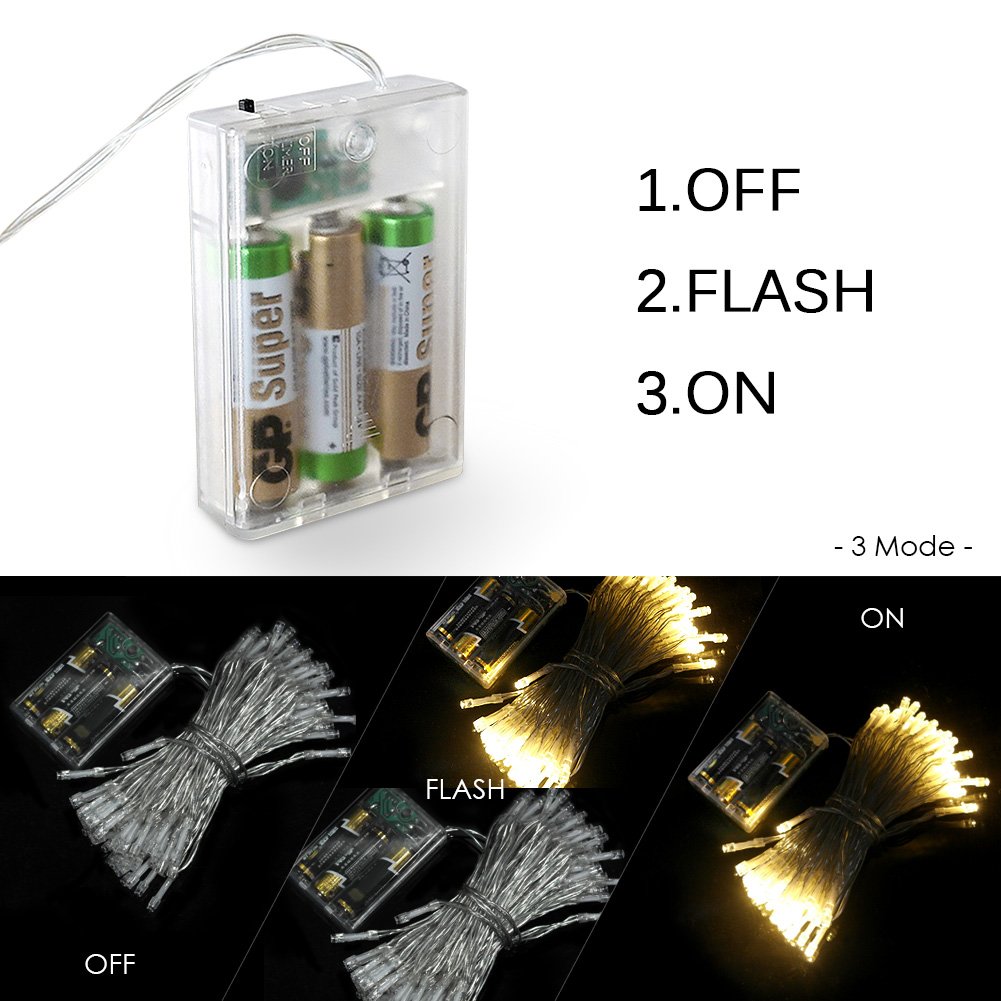 Amteker LED Photo Clip String Lights - 10M 100LED String Lights with 50 Pcs Photo Clips Hanging Photo Frames Light for Home, Wall, Christmas, Party, Bedroom Decorations (with 50 Clip & 20 Nails)