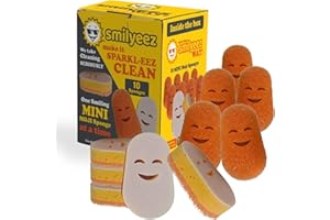 Smilyeez Scrub Moji Scrubbing Sponge Refill for The Dish Daddy (Reg. TM) Dishwand - (10 Pack)