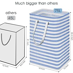 WISELIFE Laundry Hamper, 75L Large Collapsible Tall