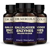 Dr. Mercola Gallbladder Enzymes - Gallbladder & Digestive Health Support - Includes Pancreatic Protease, Amylase & Lipase - Non-GMO, Gluten-Free & Soy-Free - 90 Delayed Release Capsules (90 Servings)
