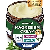 Venture Pal Magnesium Lotion, Topical Magnesium Cream, Leg & Muscle Relaxation with Coconut Oil, Shea Butter & Hyaluronic Acid, Safe for Kids