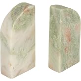 Creative Co-Op Half Arch Marble Bookends, Green