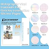 TECKWRAP Holographic Sticker Paper Kit A4 210x297mm 36 Sheets Matte White Inkjet view 2