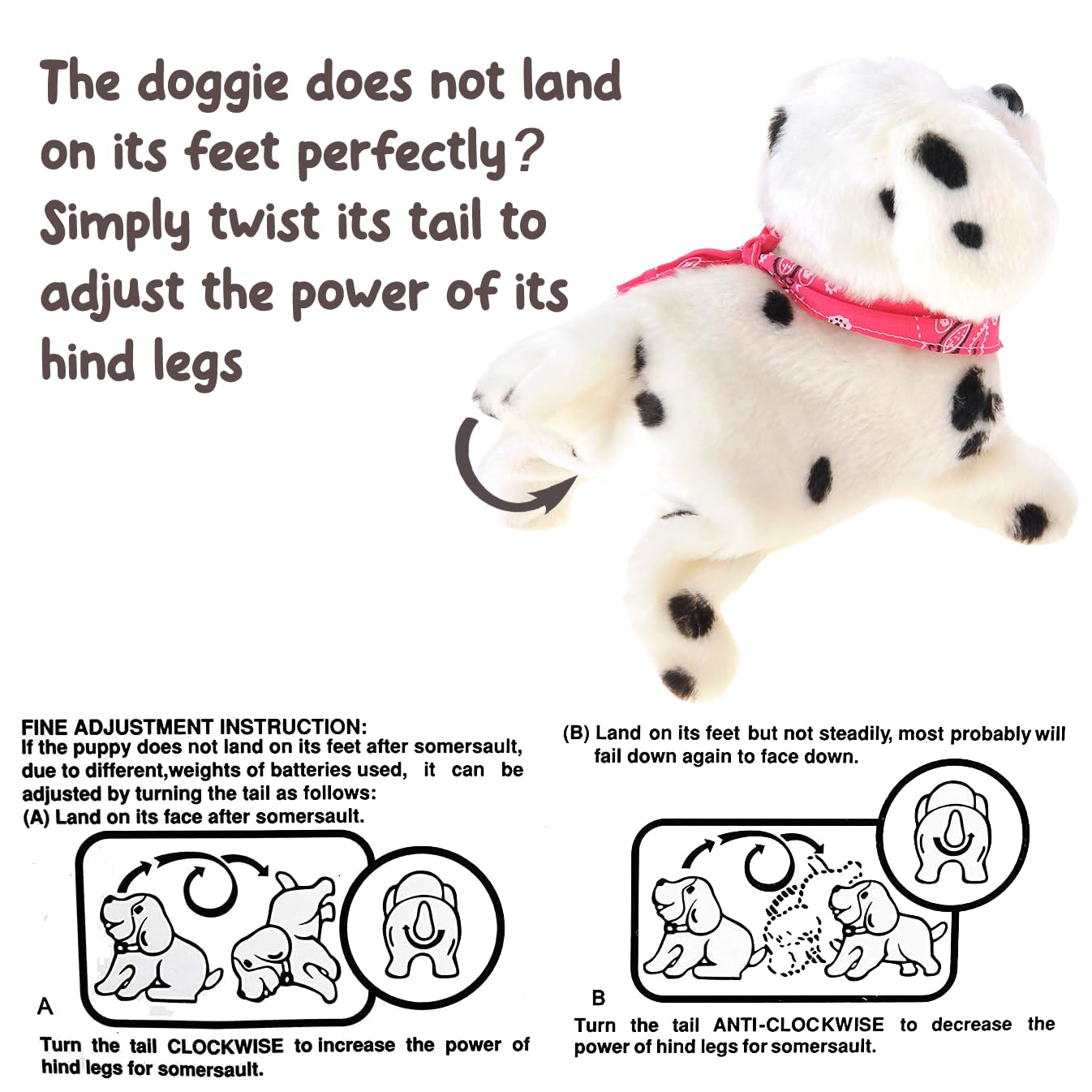 PowerTRC Cute Somersault Little Puppy | Barks, Sits, Walk, and Flips | Pet Toy Dog