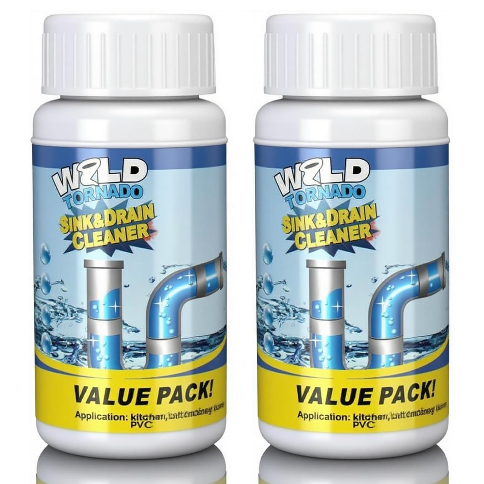 Photo 1 of (2PCS) Wild Tornado Sink & Drain Cleaner Powder - Pipeline Dredging Agent for Kitchen & Bathroom, Suitable For All Sewers