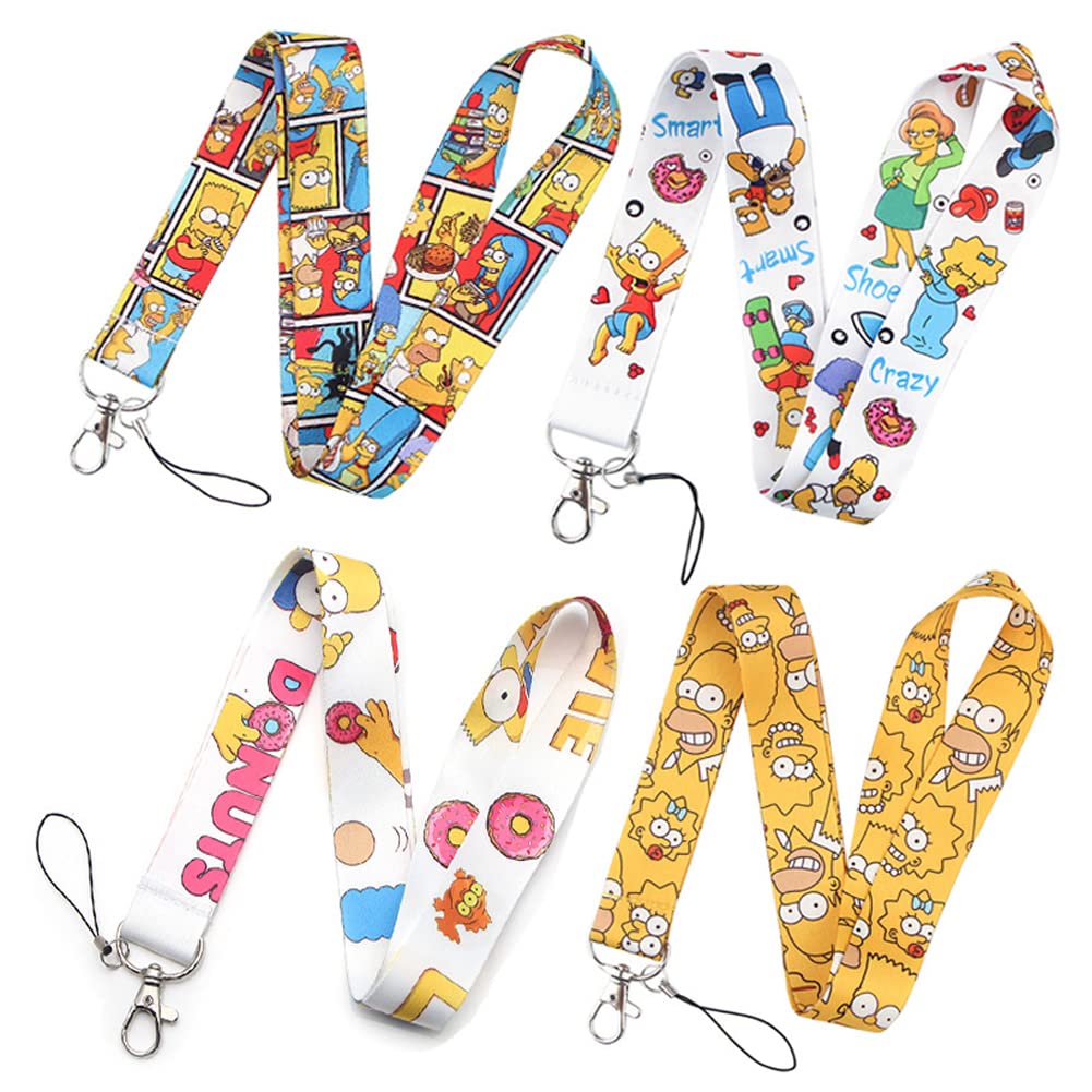 4 Pieces Lanyard Strap Badge Holder Lanyard Neck Strap Lanyard Lanyard Lanyard with Swivel Carabiner for Mobile Phones Business Cards Keys U Disk, Yellow, XL