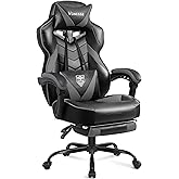 Vonesse Gaming Chair, Reclining Gaming Chairs with Footrest and Massage, High Back Gaming Chairs for Adults with Pocket Sprin