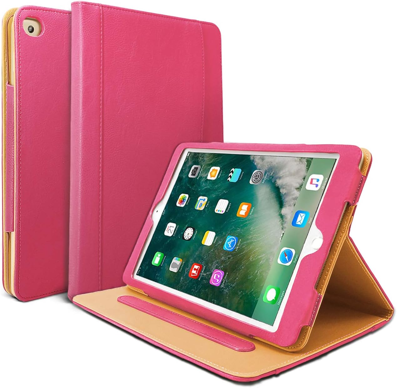 DanycaseNP9651 New iPad 2018/2017 9.7 inch Case 5th/6th Generation Auto Sleep/Wake Cover Stand Folio Cover Case for Apple iPad 9.7 inch, Also Fit iPad Air 2 / iPad Air(Pink)