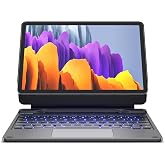 Dexnor for Samsung Galaxy Tab S10 Lite/S10 FE/S9 FE/S9 Case with Keyboard | Magic Style Keyboard, Magnetic Floating Cantilever Stand, Multi-Touch Trackpad, 7-Color Backlit, S Pen Holder, Black