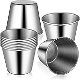 GCTWFYK 10 PCS Stainless Steel Shot Glasses, 1.5 Ounce Metal Shot Glasses Shot Cups, Small Reusable Unbreakable Espresso Cup Barware Drinking Vessel Tumbler for Wine Whiskey Bar Home Travel