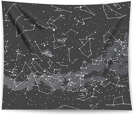 Amazon Com Haocoo Constellation Tapestry Black Grey Space