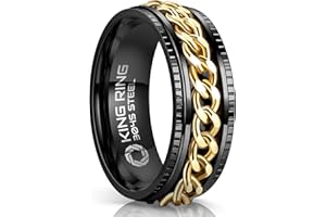 King Ring 8mm Super Spinner Rings – Second Edition of Premium Stainless Steel Fidget Rings for Men & Women – Designed in USA