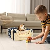 Pantula Warm Guinea Pig Bed House Cave Cozy Hideout Blue Star view 7