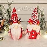 2Pcs Christmas Gnome Plush Decoration, Cute Christmas Gnomes Decorations Xmas Gnomes Gifts for Indoor Home Table Decor