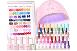 BEETLES GEL POLISH Beetles Gel Nail Polish Kit with U V Light - One Color One Bottle 45 Colors Gel Polish Kit 75 Pcs Gifts for Women Teen Girls with Top Base Coat Beauty Must Have DIY Salon Emotional Journey Collection