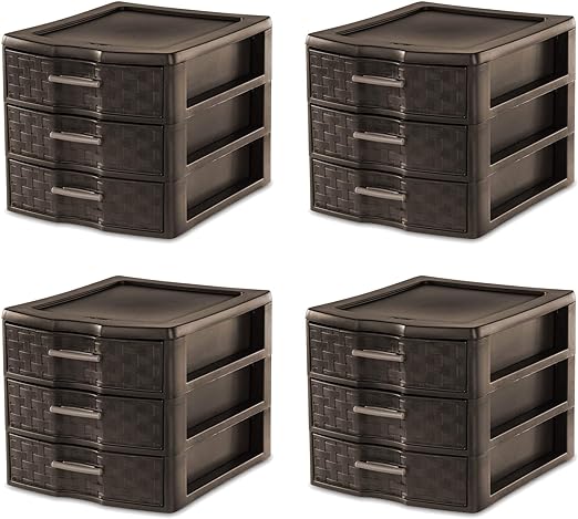 Amazon Com Sterilite Medium Weave Craft Office Supplies 3 Drawer