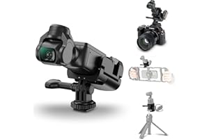 Cold Shoe Mount for DJI Osmo Pocket 3 Xtra Muse, Pocket 3 Expansion Adapter with Cold Shoe Port & Foldable Action Foot & 1/4"