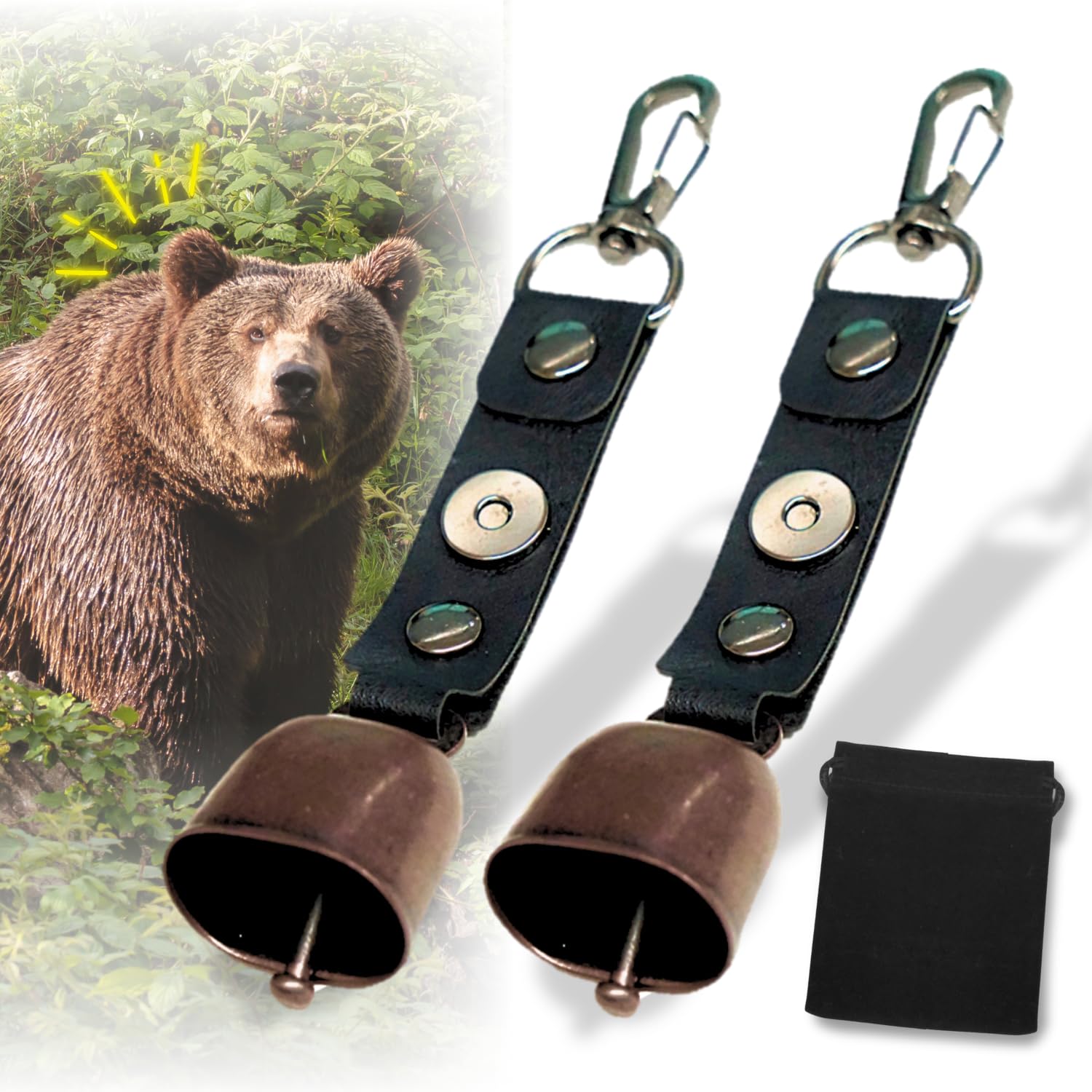 【2個セット】熊鈴 熊よけ鈴 消音機能付き 収納袋付 小型 軽量 熊よけベル 熊よけグッズ 登山 トレッキング ハイキング 山歩き の商品画像