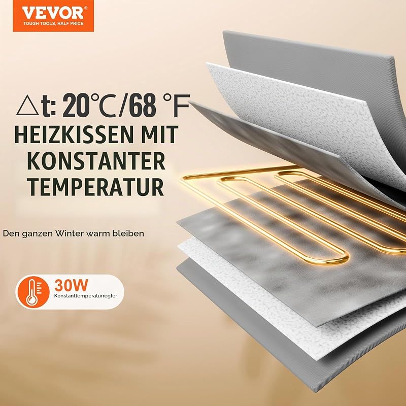 Katzenhütte 47x42x47 cm, Katzenhaus, Katzenhöhle, Katzenunterschlupf aus 600D Oxford-Gewebe mit Beheiztem Kissen, Temperaturerhöhung bis 20 °C, für den Winter, Blau (klein)