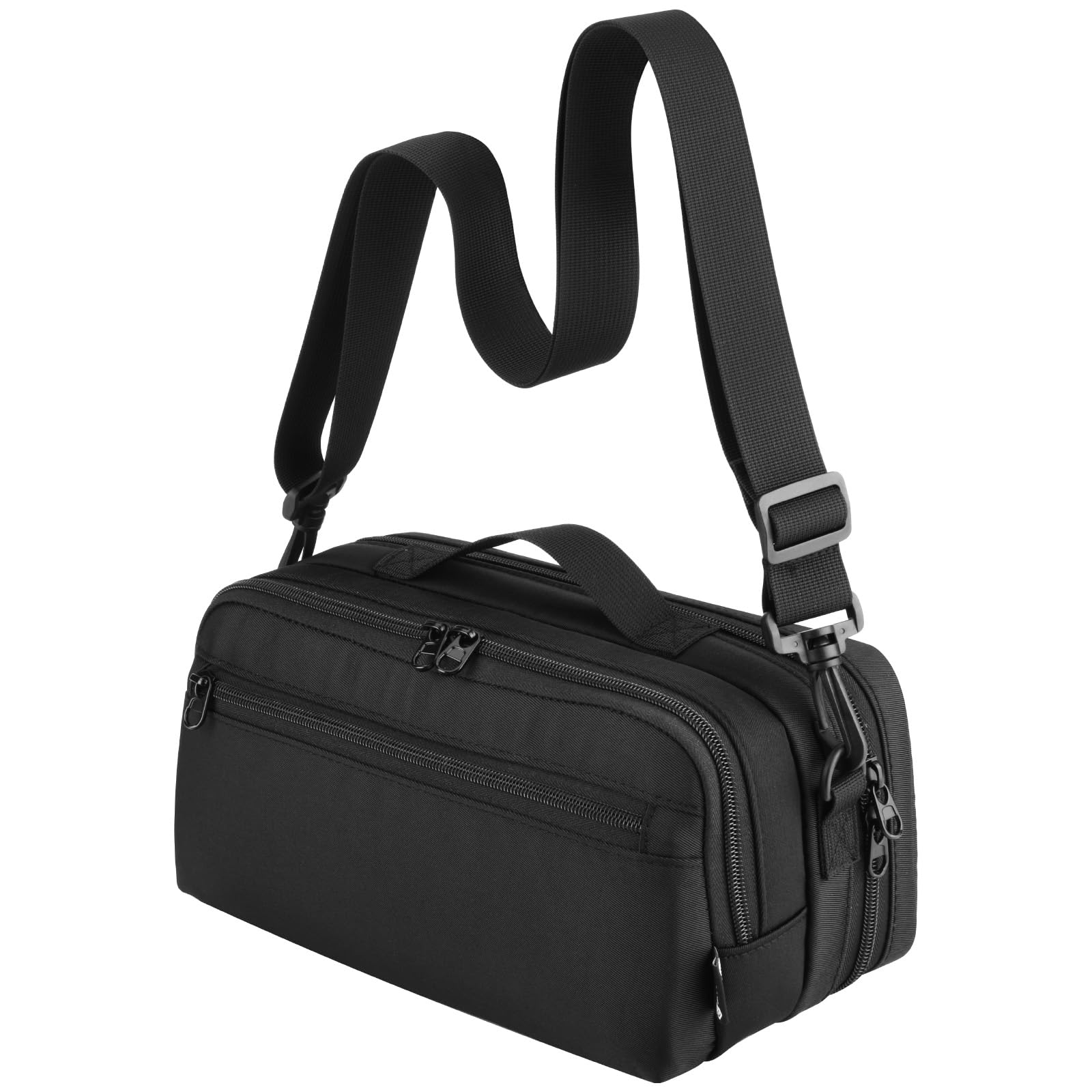 CaSZLUTION Compatible with Nintendo Switch 2 Carry Case - Protective Travel Organizer Switch 2 Bag with Multi-Compartment Storage for Switch2 Consle, Game Cards and Accessories (Black)