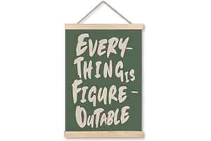 GDJIEGBC Everything Is Figureoutable Poster Wall Art Framed, Trendy Pink and Orange Motivational Positive Canvas Prints Wall Decor for Home Room Office,12x16 Inch