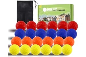 FINGER TEN Golf Practice Balls Foam Colored Value 12 24 50 Pack, Lightweight Golf Ball Limited Flight for Indoor Outdoor Driving Range Backyard Training Safe Practice Good Value