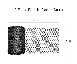 2-Pack Plastic Gutter Guard Mesh Roll 6” x 20Ft
