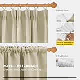 Deconovo Blackout Curtains Pencil Pleat Rod Pocket 2 Panels Orange Flame view 5