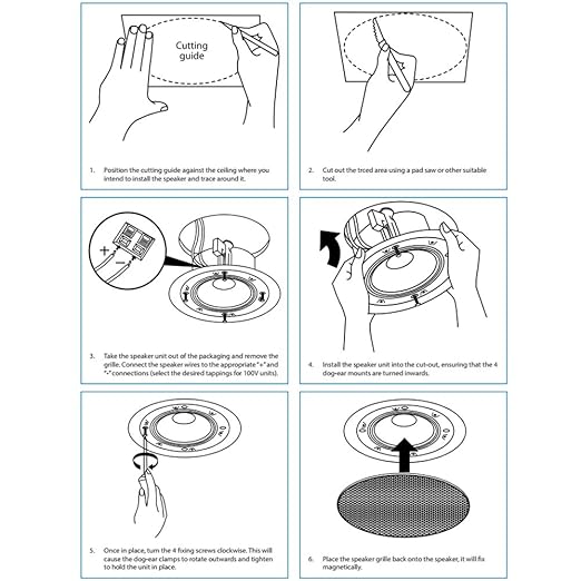 8 120w 2 Way Low Profile Ceiling Speaker 100v 8ohm Amazon Co