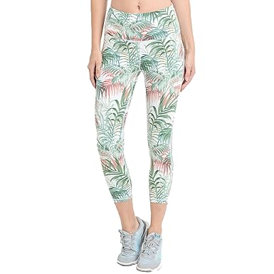 Mono B Womens Tropical Print Highwaisted Capri Leggings at ...