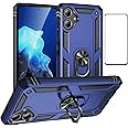for Samsung Galaxy A06 case with Screen Protector,360 Degree Rotation Ring Kickstand Military-Grade Shockproof Cover Work wit