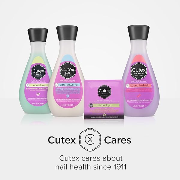 CUTEX NOURISHING NAIL POLISH REMOVER, LEAVES FINGERNAILS & TOENAILS LOOKING HEALTHY, CONTAINS VITAMINS E, 10.1 FL OZ
