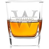 Single - Whiskey Gifts for Men, Personalized Whiskey Glasses w/ Name & Initial - 9 Designs - 9 oz, Limited Edition…