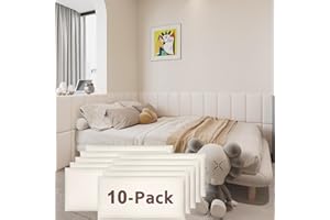 YU LI 3DH 3D Anti-Collision Wall Padding for Kids Self-Adhesive 10PCS White headboard Panels for Wall Peel and Stick headboard