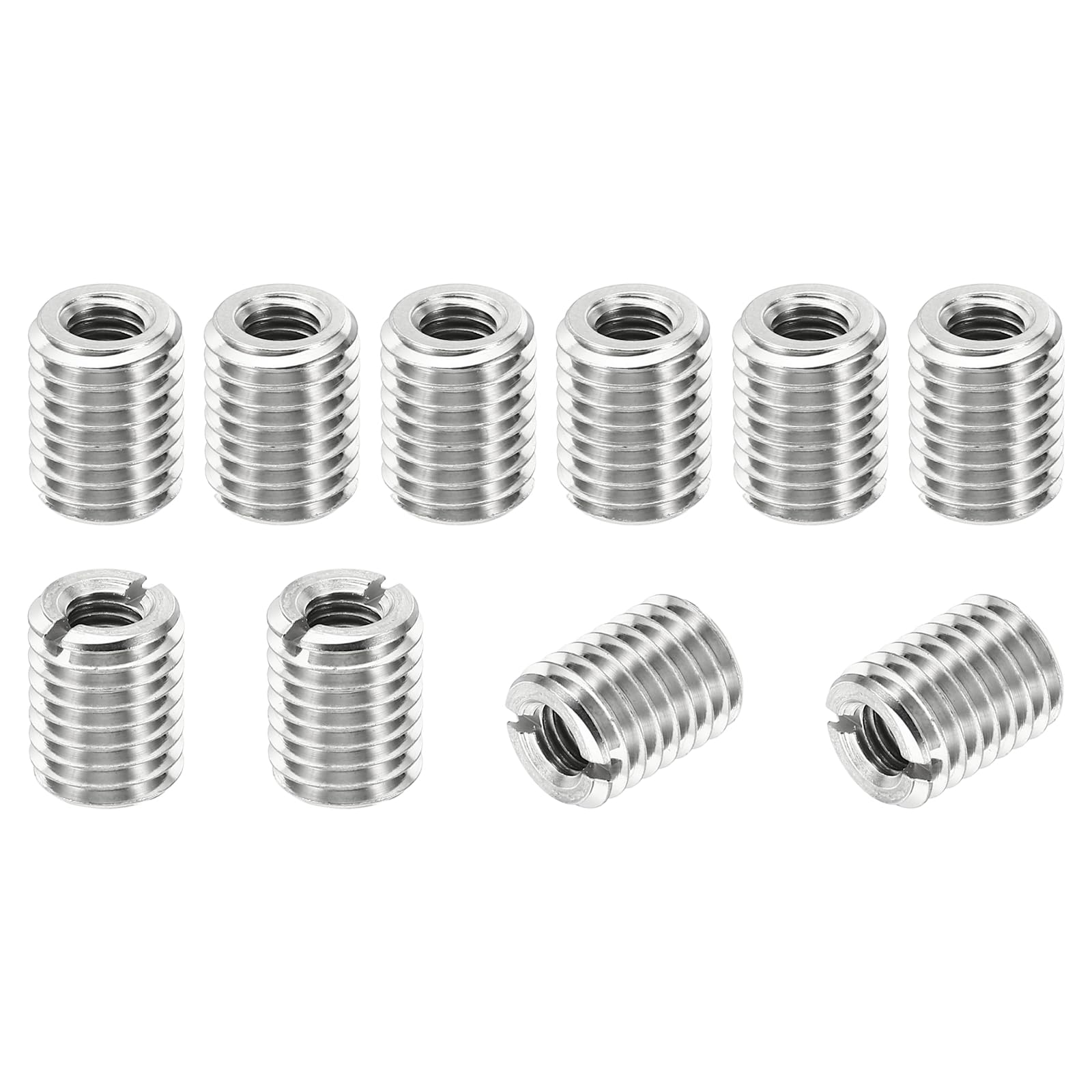 PATIKIL Thread Adapters Sleeve Reducing Nut, 10 Pcs M14x2 Male to M8x1.25 Female Repairing Insert Nut Screw Reducer Stainless Steel Fastener 18mm — image 1