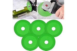 Mornajina 5Packs 5 Inch Glass Cutting Disc 2.2 for Angle Grinder 7/8" (Model 125), Glass Ceramic Diamond Cutting Blade Disc Grinding of Glass, Jade, Crystal, Wine Bottles, Tile (Green)