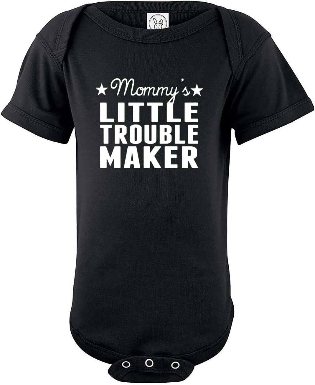 CrazWear Mommy's Little Trouble Maker Cute Humor Bodysuit Funny One-piece Baby (12 Months, Black)