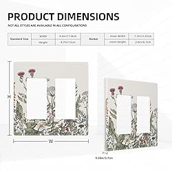 Vintage Colorful Wild Flower Floral 2 Gang Double