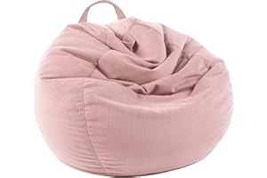 LPMOERA Stuffed Animal Storage Bean Bag Chair Cover (No Filler) For Kids and Adults.Pets Dogs/Cats Lazy Beds.Soft Premium Corduroy Stuffable Bean Bag For Organizing Children Plush Toys or Memory Foam