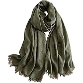 Canxiaoba Solid color cotton and linen scarf, wrinkled all season versatile long sunscreen fashionable shawl