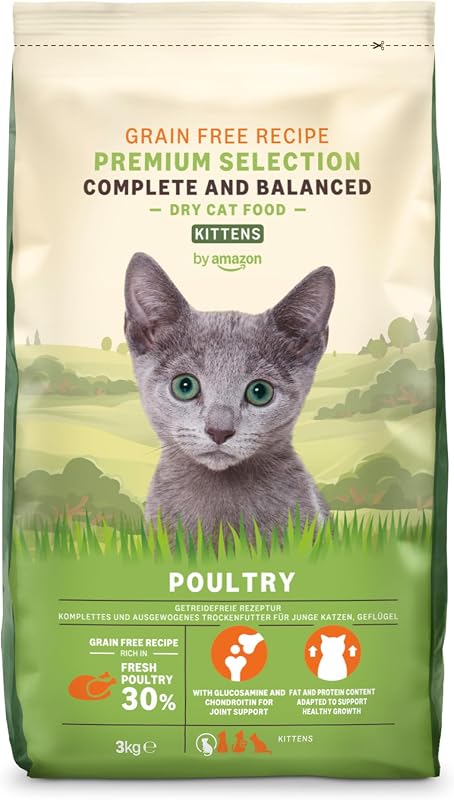 Nourriture complète pour Chat avec Recette sans céréales pour Chaton au Poulet Frais 3 kg