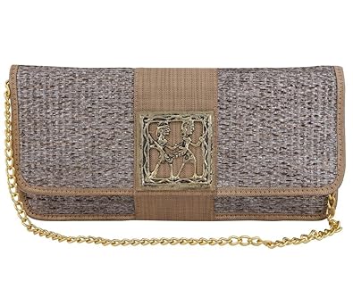 Vdesi Womens Clutch (Silver Gold) (V005SIL)