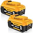 2Packs Replacement for Dewalt 20V 5000mAh Battery 20V Max Battery Compatible with DCB206 DCB200 DCB201 DCB204 20 Volt Lithium