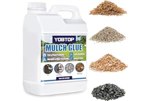 YOBTOP Mulch Glue 64oz Rock Glue - Professional Strength Gravel Binder for Rocks Pea Gravel Pine Straw | Non-Toxic Fast-Drying Weather-Resistant for Patios Walkways Driveways Garden Borders