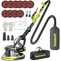 Yowmoft Drywall Sander with Vacuum Dust Collector, 880W Popcorn Ceiling Removal Tool with 5 Variable Speed & LED Light, 1000-
